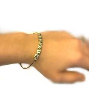 14K gold plated bracelet with name “nicole”